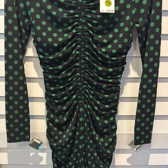 MICHAEL Michael Kors Polka Dots stretch Matte Jersey Midi Long Sleeve Dress - Picture 6 of 13